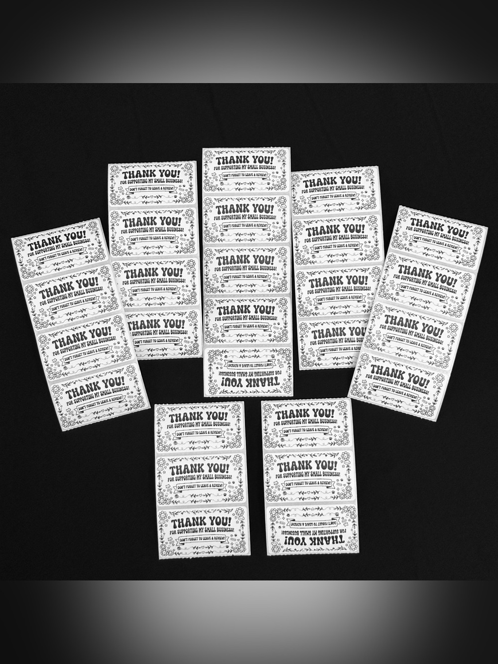 27 Pack Cute Thank You Small Business Thermal Stickers Labels 2.25" x 1.25"